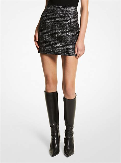 michael kors tweed dress|Glen Plaid Wool Blend Tweed Strapless Dress .